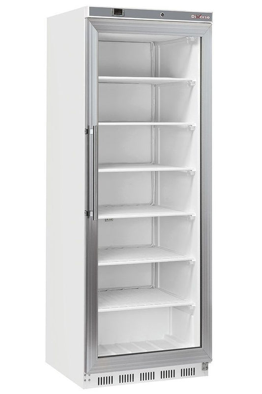 Light Gray Diverso WR-NG41-LV Freezer cabinet, glass door, static, 400 liters - White - Contact Us For Availability