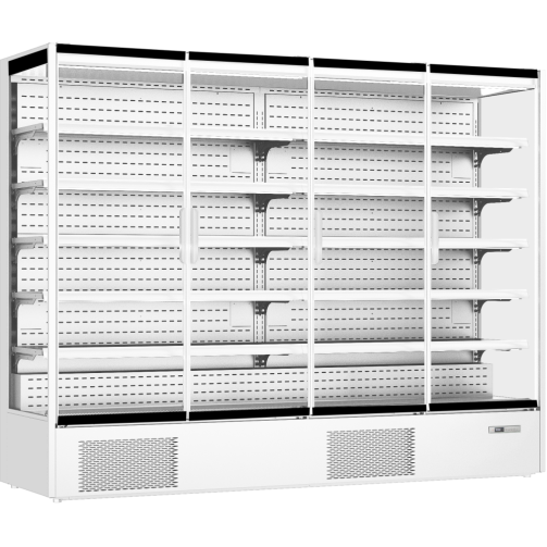 Lavender Prodis XMD2500-P-FGD-W Panoramic Glass Door White Multideck, 2585 Litres - Contact Us For Availability