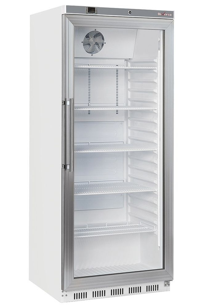 Light Gray Diverso WR-PG61-LG Ventilated refrigerator GN 2/1, glass door, 600 liters - white - Contact Us For Availability