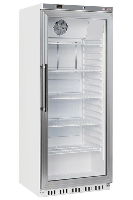 Light Gray Diverso WR-PG61-LG Ventilated refrigerator GN 2/1, glass door, 600 liters - white - Contact Us For Availability