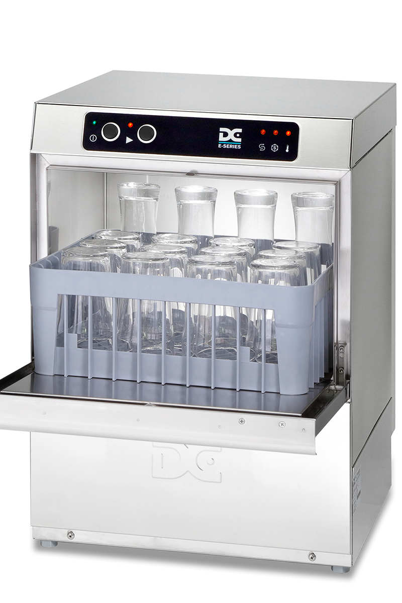 Light Gray DC EG40 Economy Range 400mm Basket Frontloading Commercial Glasswasher, 16 Pint Capacity - Contact Us For Availability