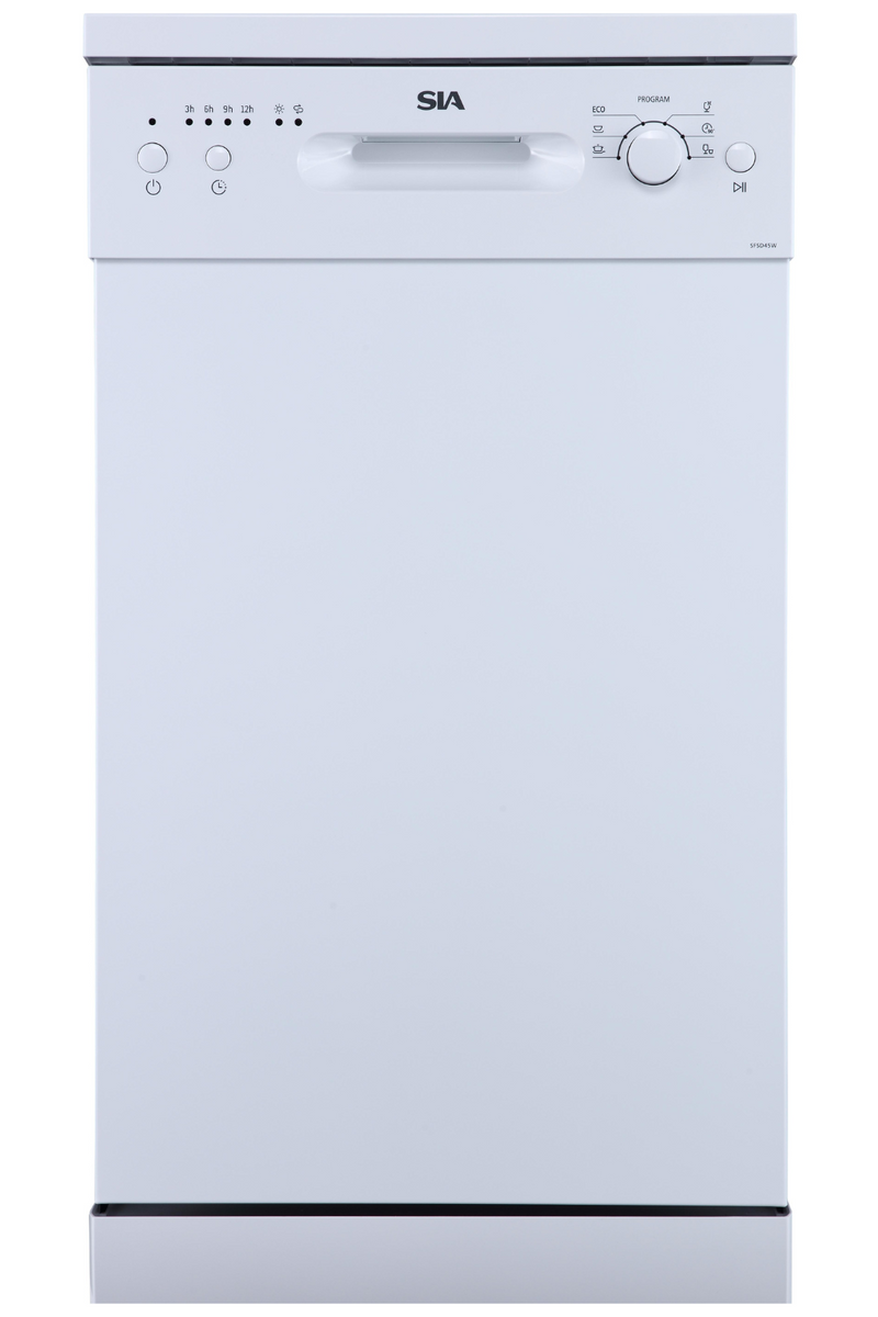 Light Gray SIA 45cm White Freestanding Dishwasher