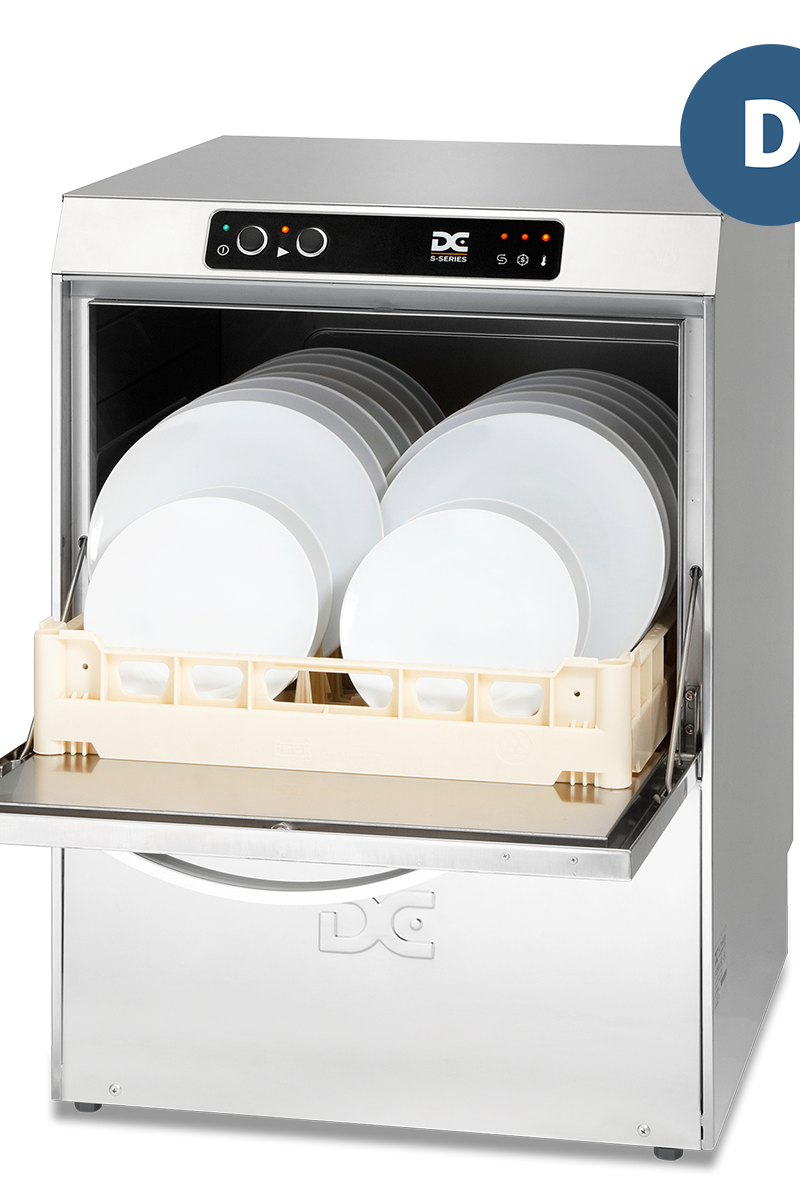 Light Gray DC SD50D Standard Range 500mm Basket Frontloading Commercial Dishwasher with Drain Pump, 18 Plates - Contact Us For Availability