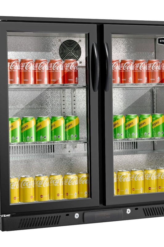 Dark Slate Gray Sterling Pro Green SP2HC-BH Hinged Double Door Bottle Cooler, 180 x 330ml Bottles - In Stock