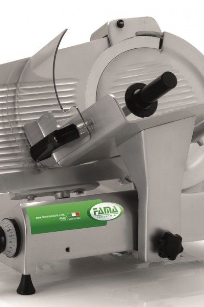 Dark Gray Fama FA303 Medium-Duty Gravity Feed Meat Slicer, 300mm / 12 Inches - Discontinued
