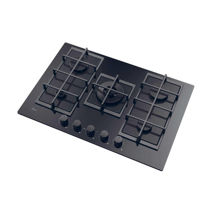 Hoover HVG74WC5B 74cm Gas-on-Glass Hob – Black - Core Appliances