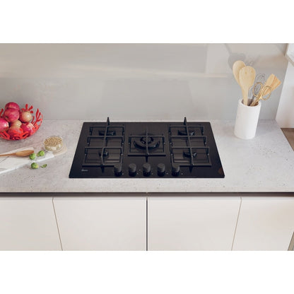 Hoover HVG74WC5B 74cm Gas-on-Glass Hob – Black - Core Appliances