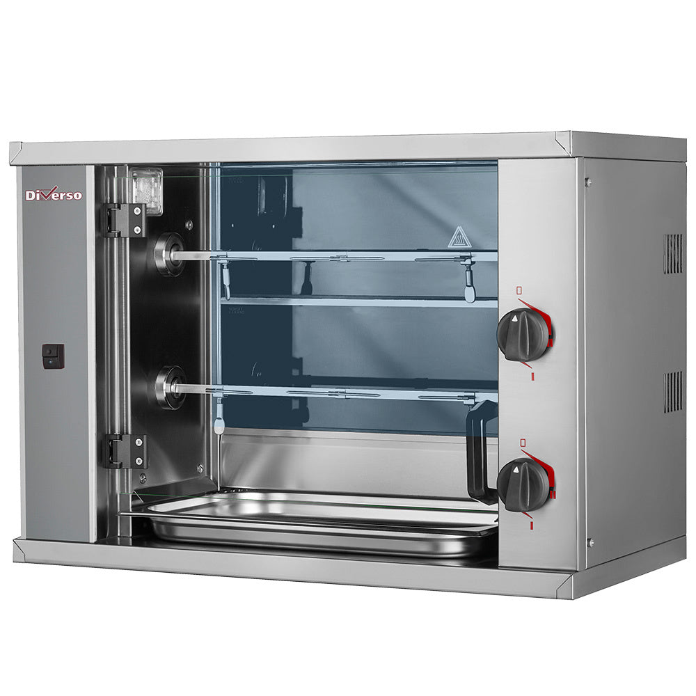 Slate Gray Diverso WR-RVEL-E2 Vitroceramic chicken roaster, 2 spits (6 chickens) SMALL - Contact Us For Availability