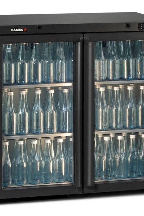 Dark Slate Gray Gamko MG3/250G Maxiglass Hinged Glass Double Door Undercounter Bottle Cooler, 250 Litres - Contact Us For Availability