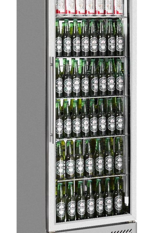 Light Slate Gray Sterling Pro Green SP110-STS Single Door Stainless Steel Upright Bottle Cooler, 293 Litres - In Stock