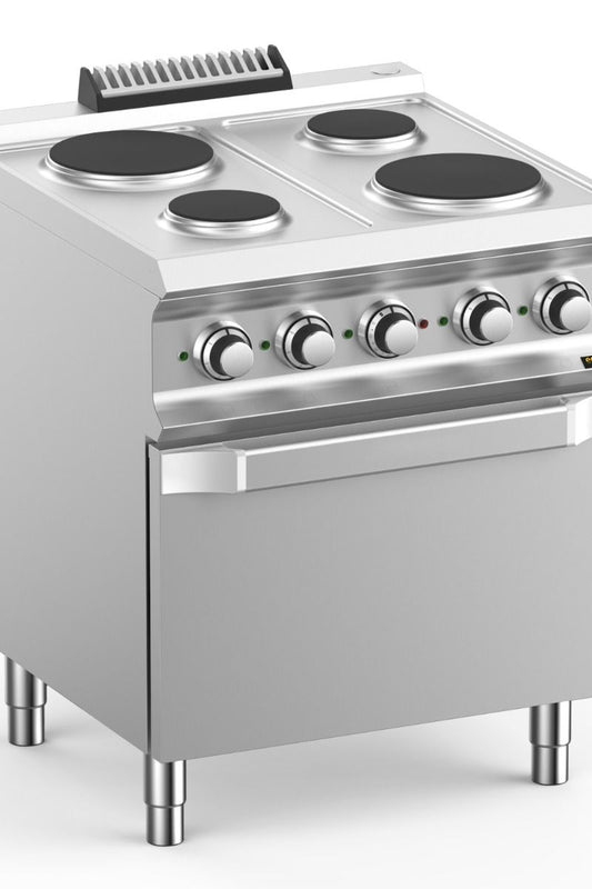 Light Gray Hobart Ecomax HEPR77FE 4 Round Plate Hob with Electric Oven, 13.5kW - Contact Us For Availability