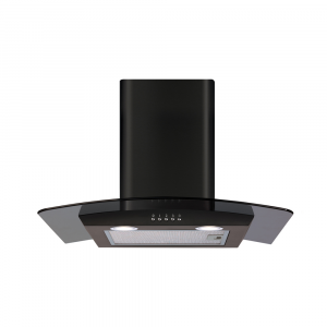 CDA 60cm Curved Glass Chimney Extractor - Black