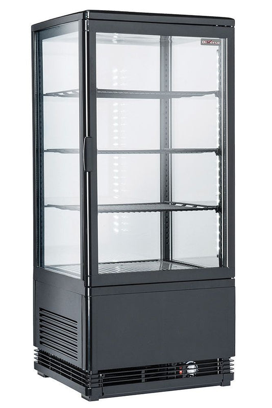 Dark Slate Gray Diverso WR-V4F1-BL Ventilated display table model, 4 glazed sides, 4 levels, 80 litres - "Black" - Contact Us For Availability