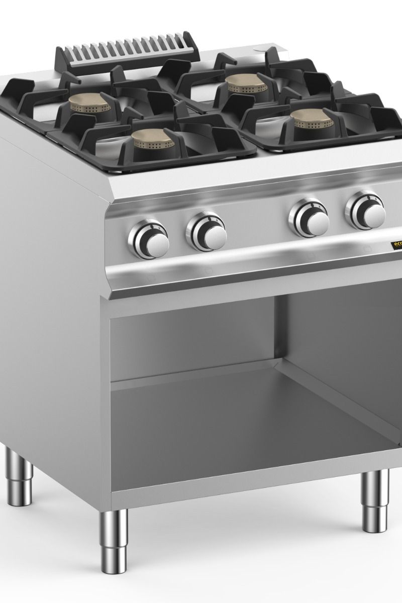 Light Gray Hobart Ecomax HEFB77AXL 4 Burner Hob on Open Cupboard, 4 x 7kW - Contact Us For Availability