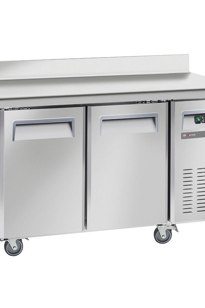 Light Gray Diverso WR-GTN2-2ND Cooling table, ventilated, 2 doors GN1/1, with backsplash - Contact Us For Availability