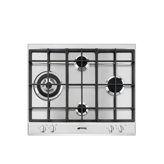 Light Gray SMEG Cucina Gas Hob, Four Burner, 600 mm