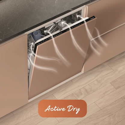 Rosy Brown Hotpoint Maxi Space Integrated Dishwasher - C-Rated Black control panel