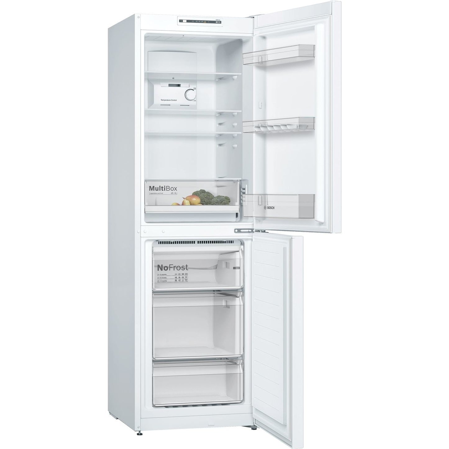 Light Gray Bosch Series 2 297 Litre 50/50 Freestanding Fridge Freezer - White