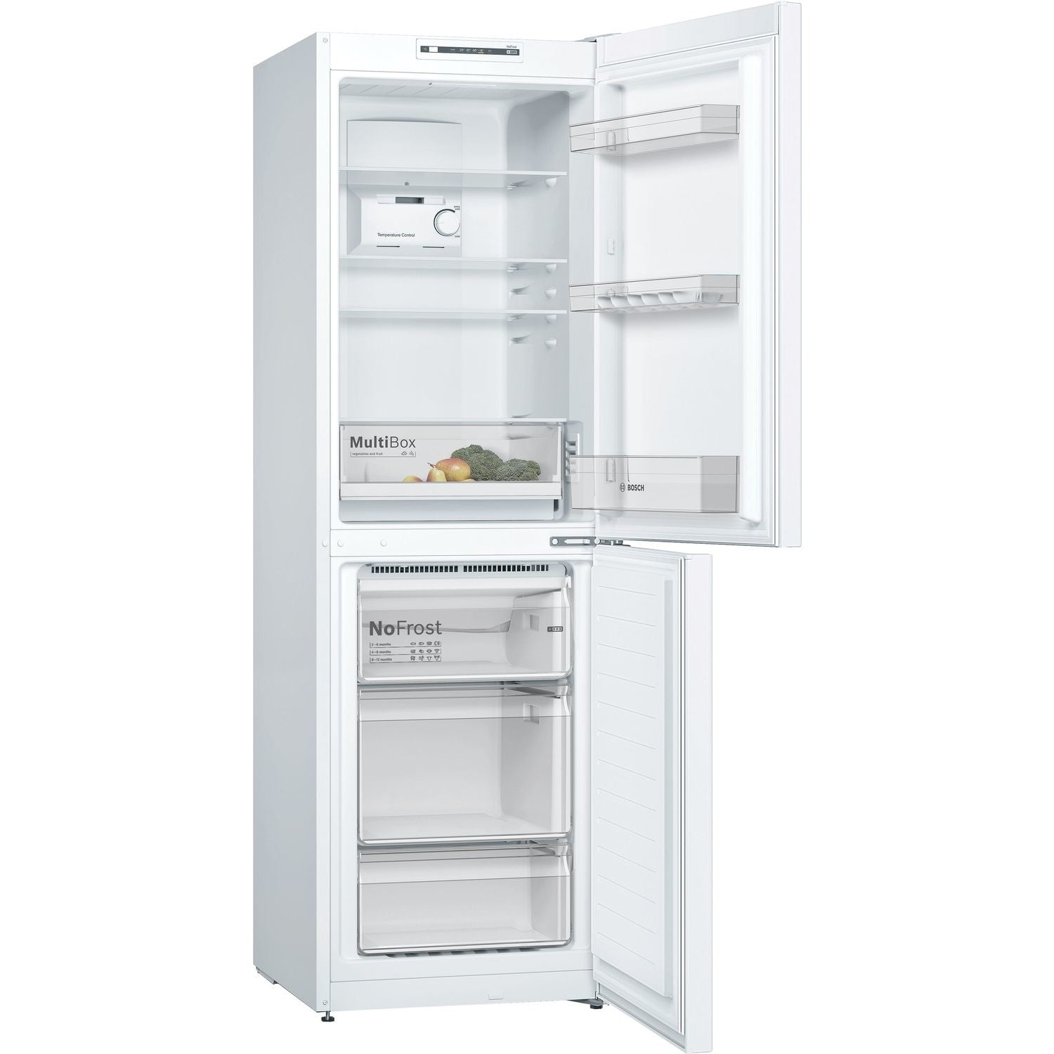Light Gray Bosch Series 2 297 Litre 50/50 Freestanding Fridge Freezer - White