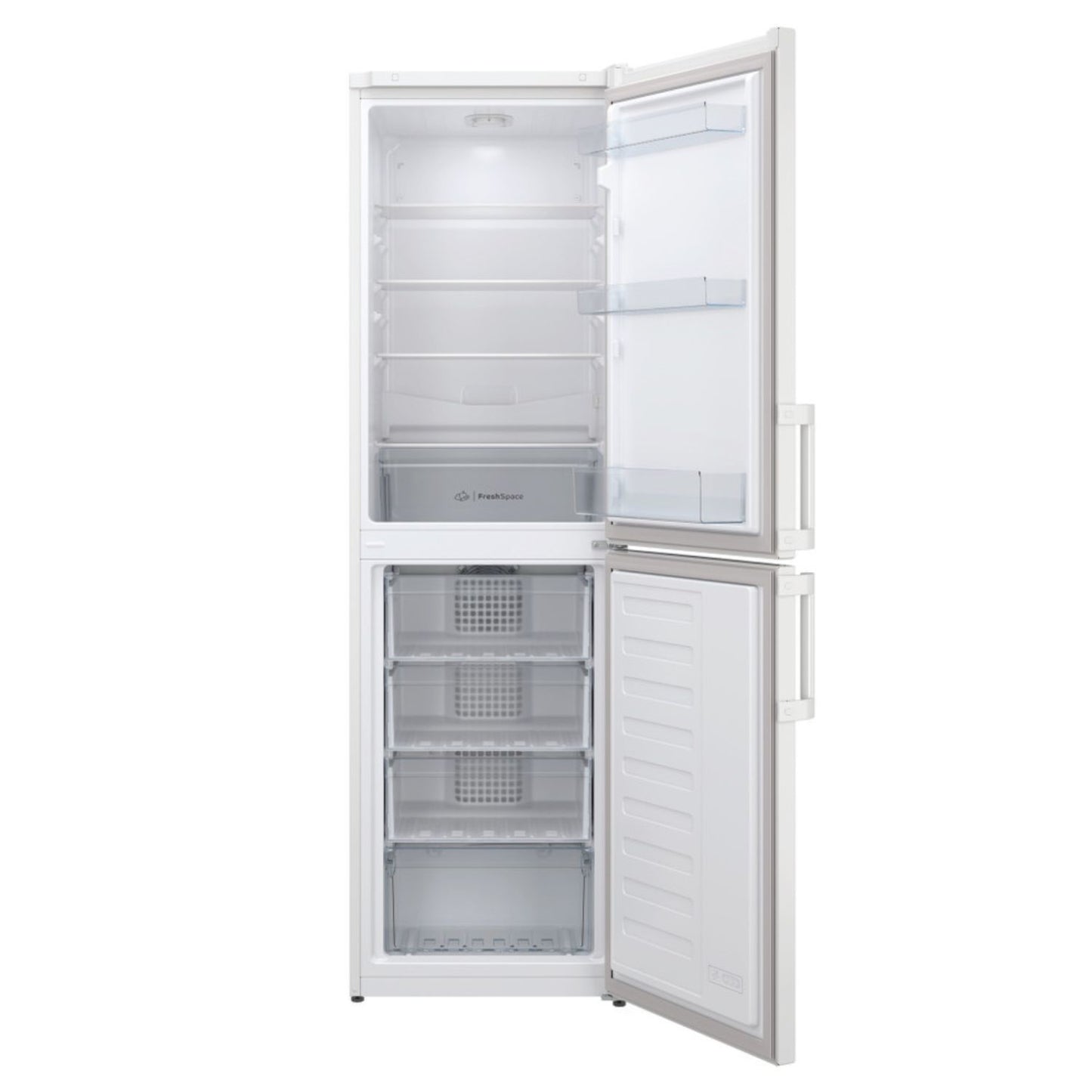 Light Gray Indesit 287 Litre 50/50 Freestanding Fridge Freezer - White