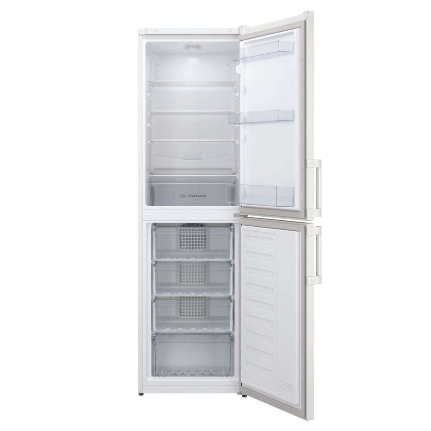 Light Gray Indesit 287 Litre 50/50 Freestanding Fridge Freezer - White