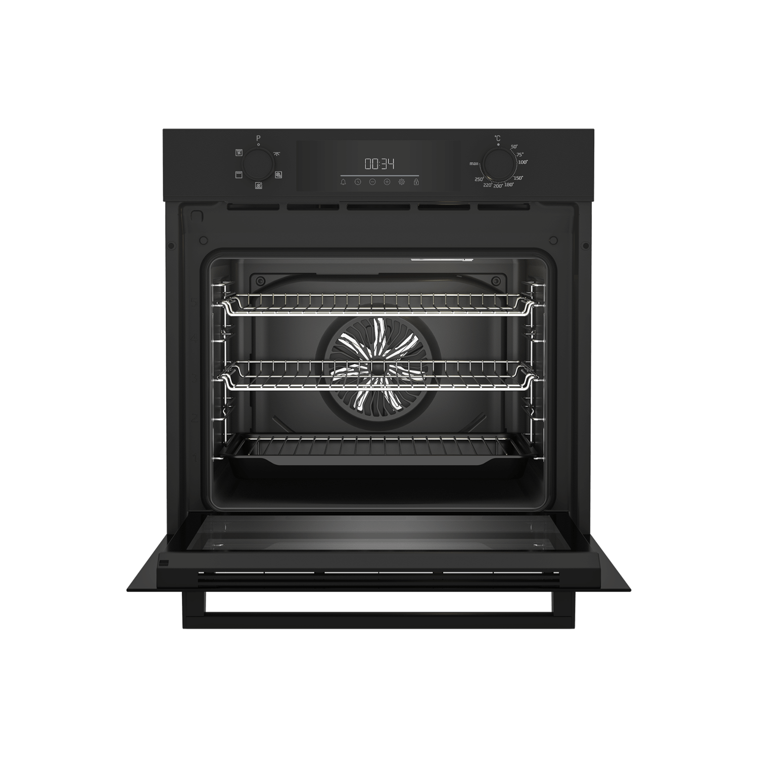 Dark Slate Gray Beko BBIF22300B Electric Fan Single Oven - Black