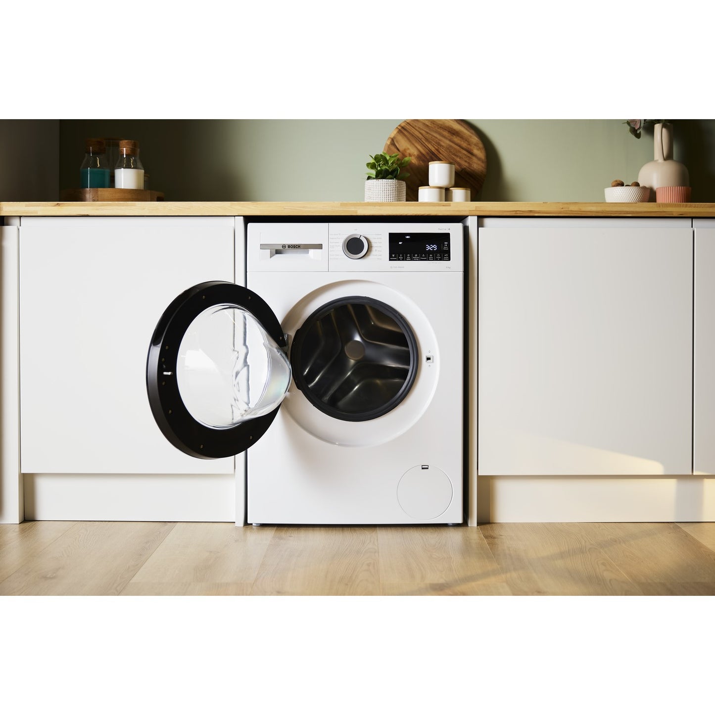 Light Gray Bosch Series 6 9kg 1400rpm Washing Machine - White