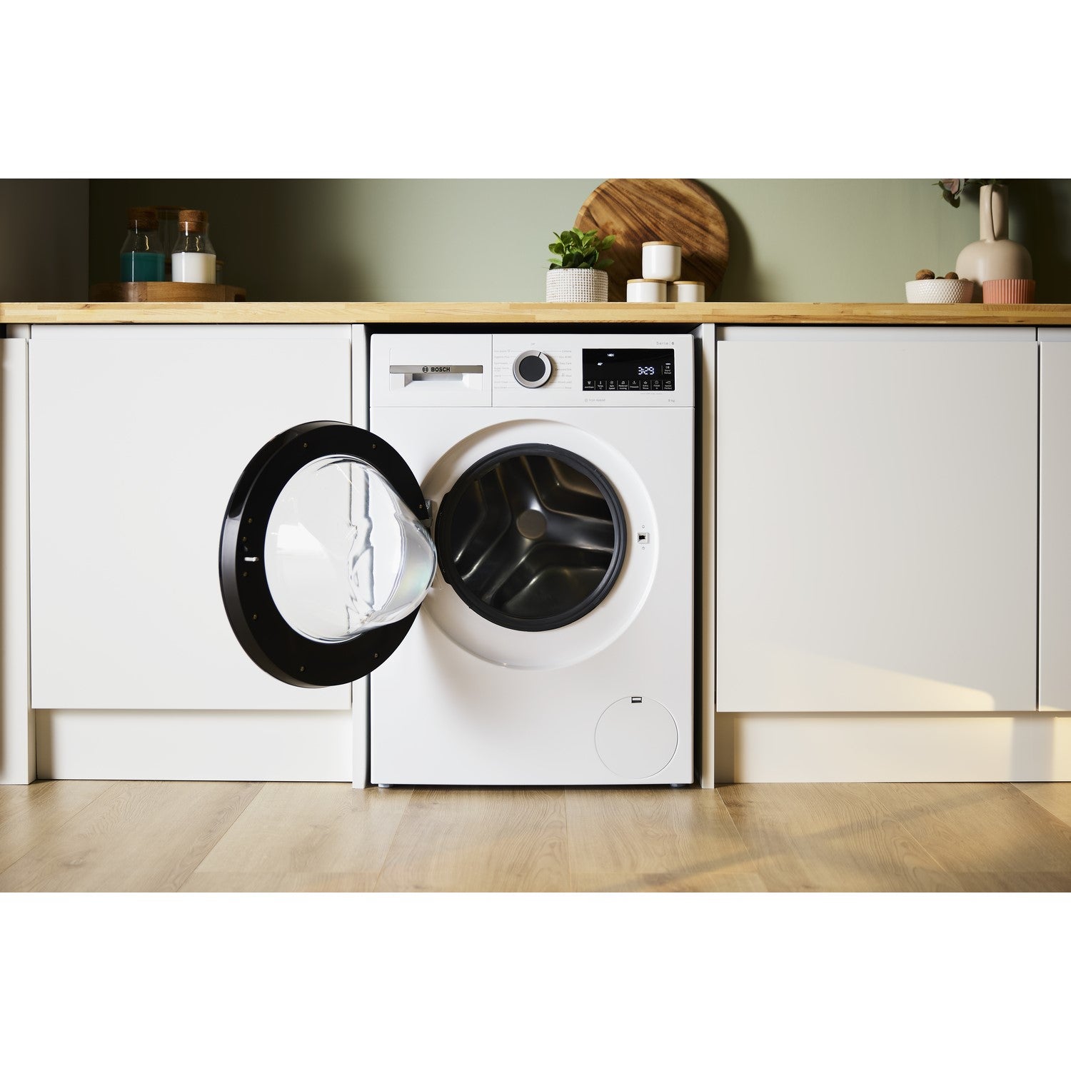 Light Gray Bosch Series 6 9kg 1400rpm Washing Machine - White