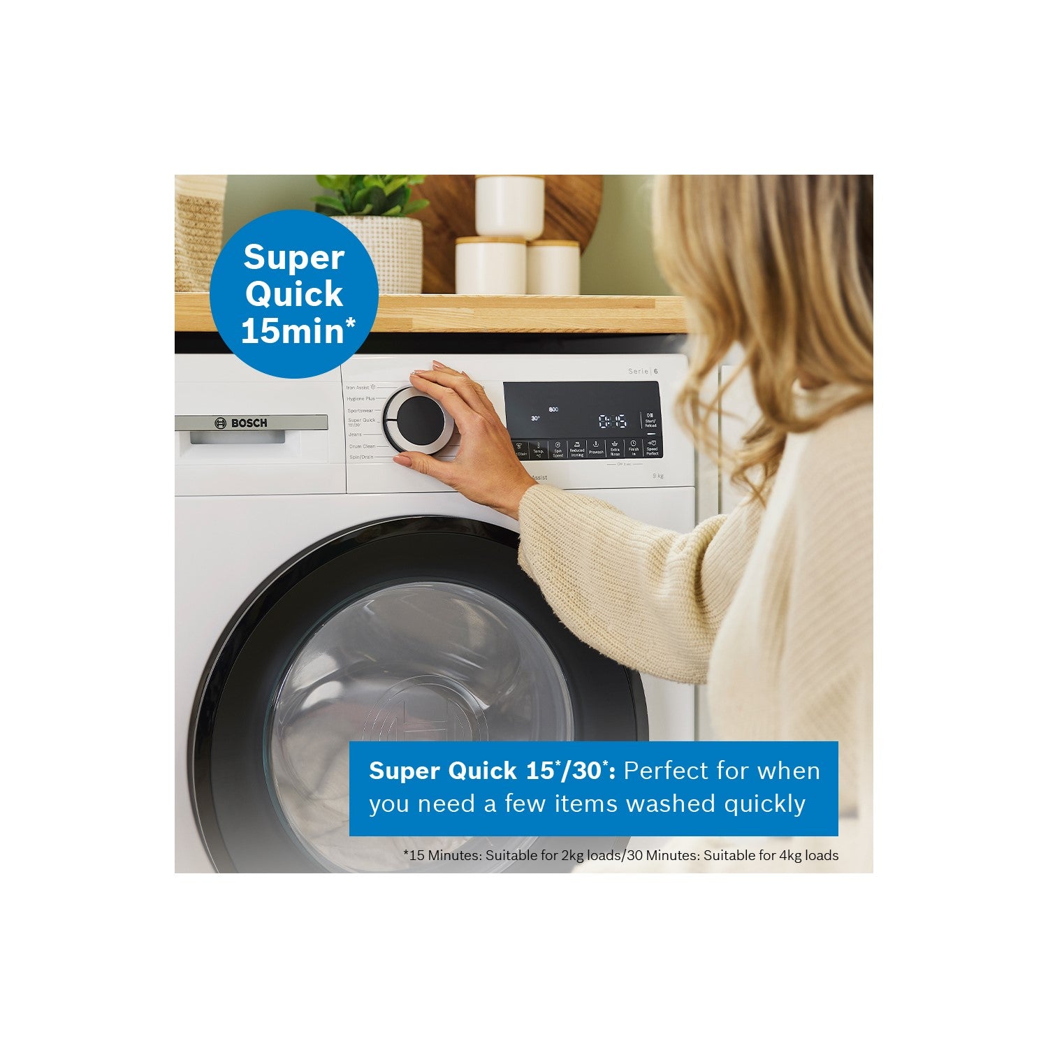 Gray Bosch Series 6 9kg 1400rpm Washing Machine - White