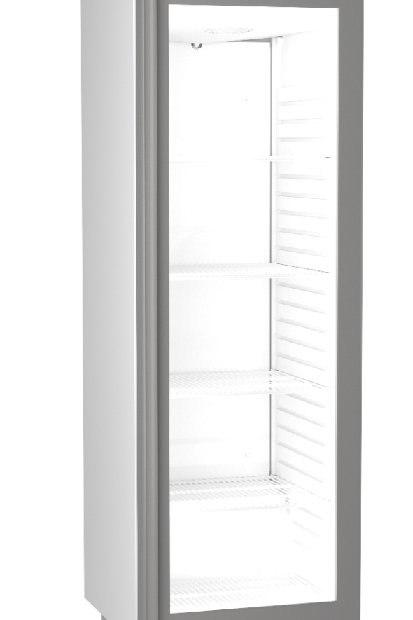 Light Gray Hoshizaki Compact FG420 L-C DR G U Glass Single Door Stainless Steel Upright Display Freezer, 343 Litres - Contact Us For Availability