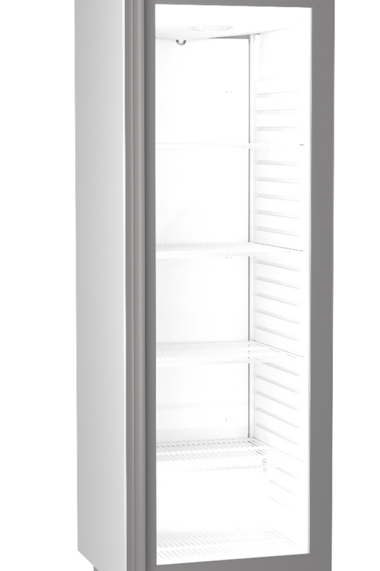 Light Gray Hoshizaki Compact FG420 L-C DR G U Glass Single Door Stainless Steel Upright Display Freezer, 343 Litres - Contact Us For Availability