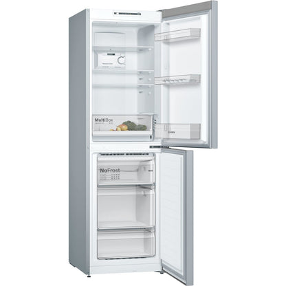 Light Gray Bosch Serie 2 300 Litre 50/50 Freestanding Fridge Freezer Frost Free - Stainless Steel Look