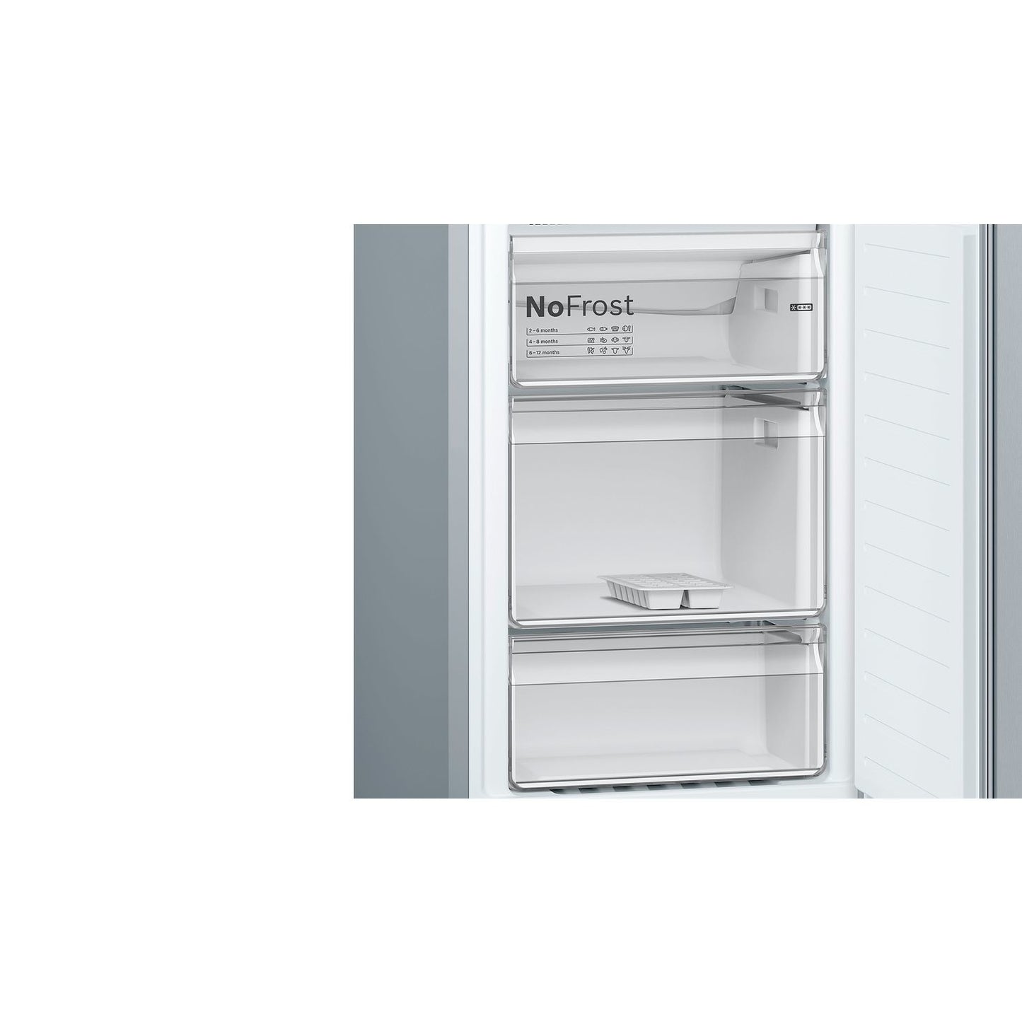 Light Gray Bosch Serie 2 300 Litre 50/50 Freestanding Fridge Freezer Frost Free - Stainless Steel Look