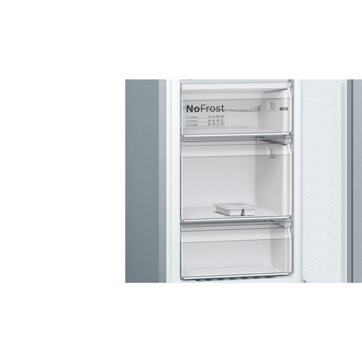 Light Gray Bosch Serie 2 300 Litre 50/50 Freestanding Fridge Freezer Frost Free - Stainless Steel Look