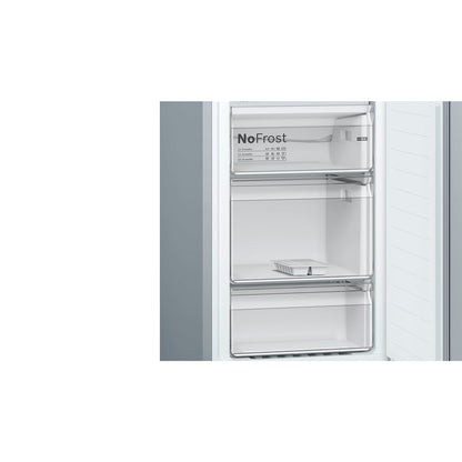 Light Gray Bosch Serie 2 300 Litre 50/50 Freestanding Fridge Freezer Frost Free - Stainless Steel Look