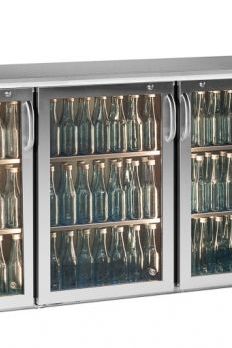 Dim Gray Gamko E3/222GMUCS84 Glass Triple Door Stainless Steel Undercounter Bottle Cooler, 531 x 33 Centiliters - Contact Us For Availability