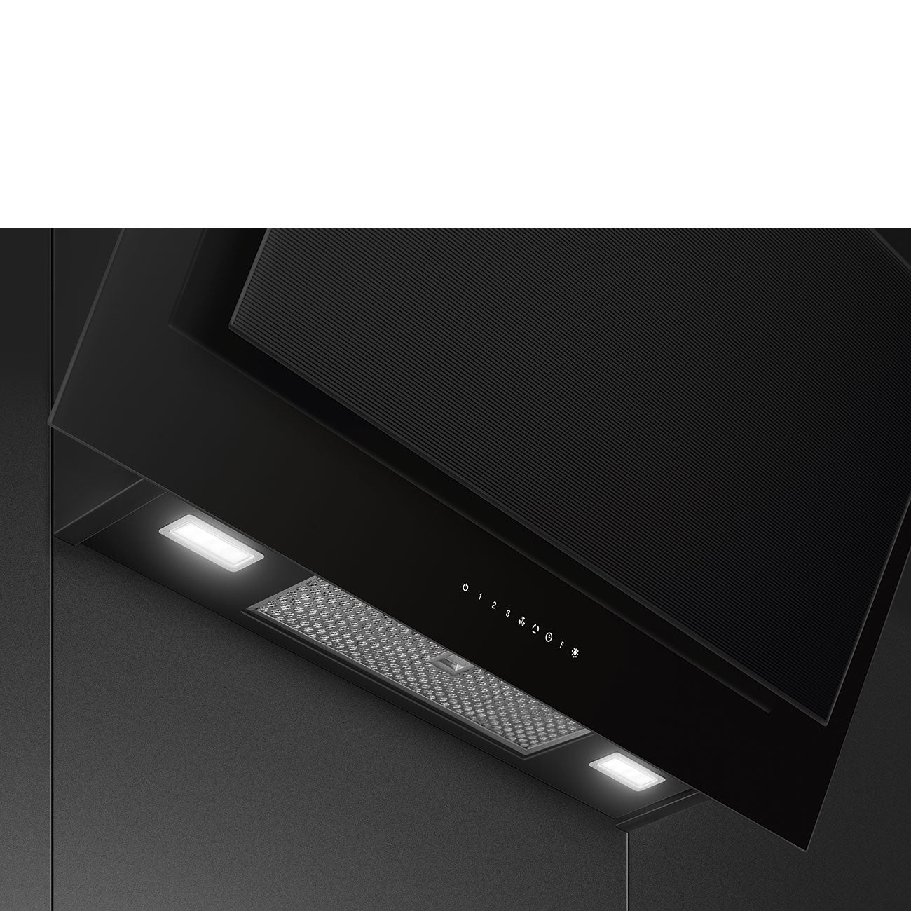 Dark Slate Gray SMEG Linea Angled Chimney Hood, 900 mm