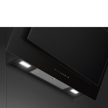 Dark Slate Gray SMEG Linea Angled Chimney Hood, 900 mm