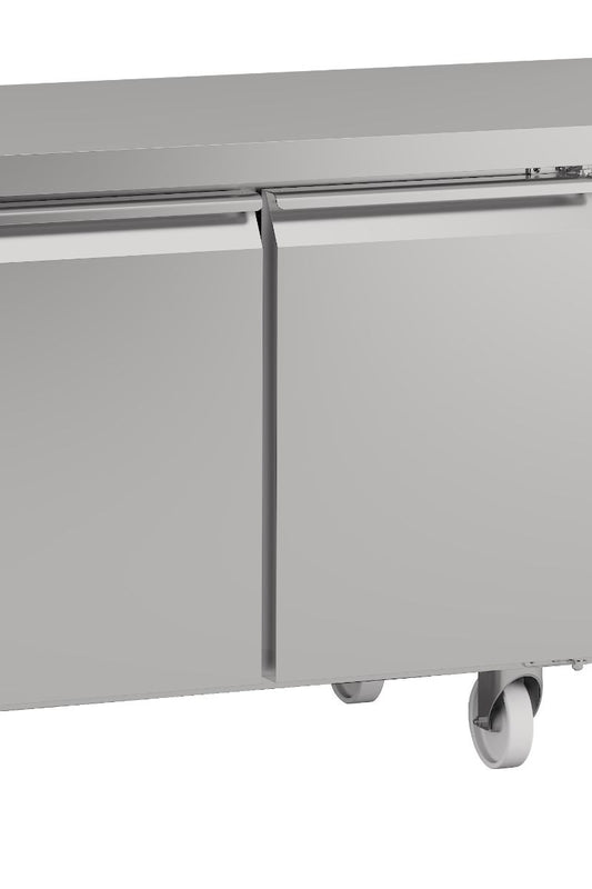 Dark Gray Hoshizaki Gram SCR-130DG-LR-RRC-C1 U Stainless Steel 2 Door Preparation Counter, 300 Litres - Discontinued