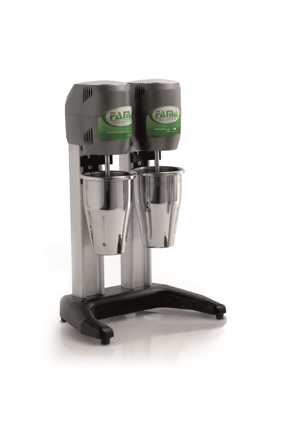 Gray Fama MF4D Double Drink Mixer with Stainless Steel Cups, 2 x 0.8 Litres - Low Stock