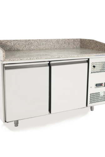 Light Gray Atosa EPF3495GR 2 Door Granite Top Pizza Preparation Counter Fridge, 250 Litres - Contact Us For Availability