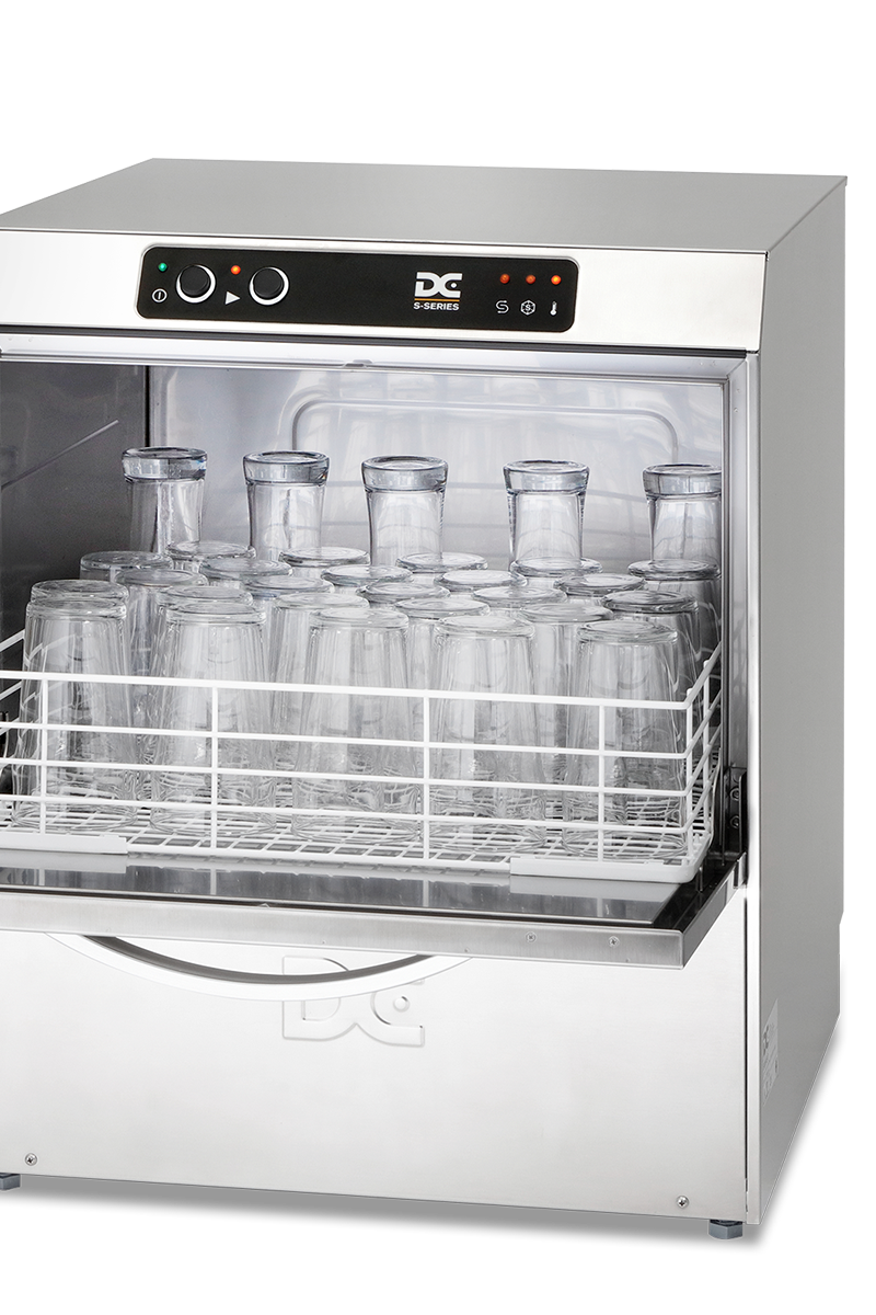 Light Gray DC SG50 Standard Range 500mm Basket Frontloading Commercial Glasswasher, 30 Pint Capacity - Contact Us For Availability