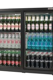 Dark Slate Gray Autonumis RPC10001 Popular Sliding Double Door Black Bottle Cooler, 174 x 330ml Bottles / 144 x 330ml Cans - Contact Us For Availability