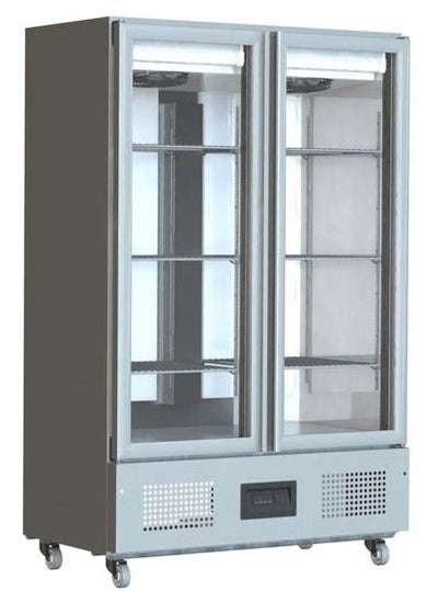 Foster FSL800G/11-172 Slimline Glass Double Door Refrigerated Upright Cabinet, 800 Litres - Contact Us For Availability