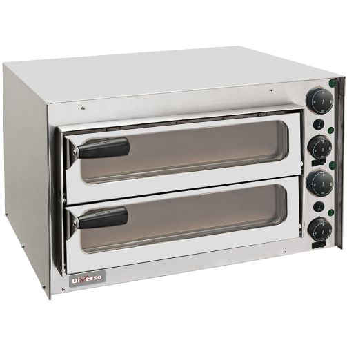 Light Gray Diverso WR-PZ35-PV Pizza oven 350 mm, with glass door, double chamber - Contact Us For Availability
