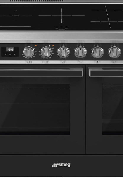 Black SMEG Portofino Range Cooker, Electric Induction, 900 mm
