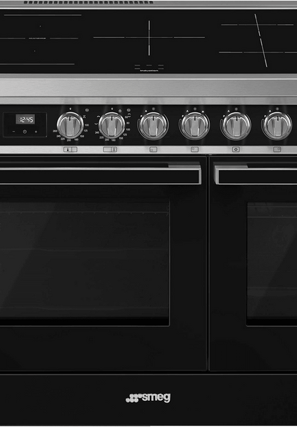Black SMEG Portofino Range Cooker, Electric Induction, 900 mm