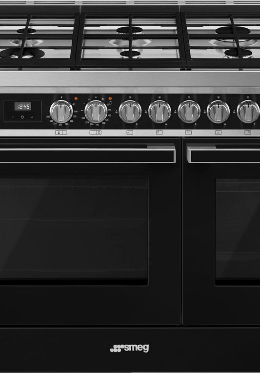 Dark Gray SMEG Portofino Range Cooker, Dual Fuel, 900 mm