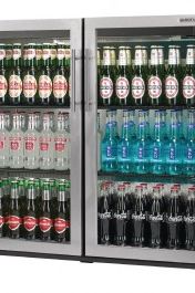 Dark Slate Gray Autonumis RQC00002 Maxi Hinged Double Door Stainless Steel Bottle Cooler, 240 x 330ml Bottles / 320 x 330ml Cans - Contact Us For Availability