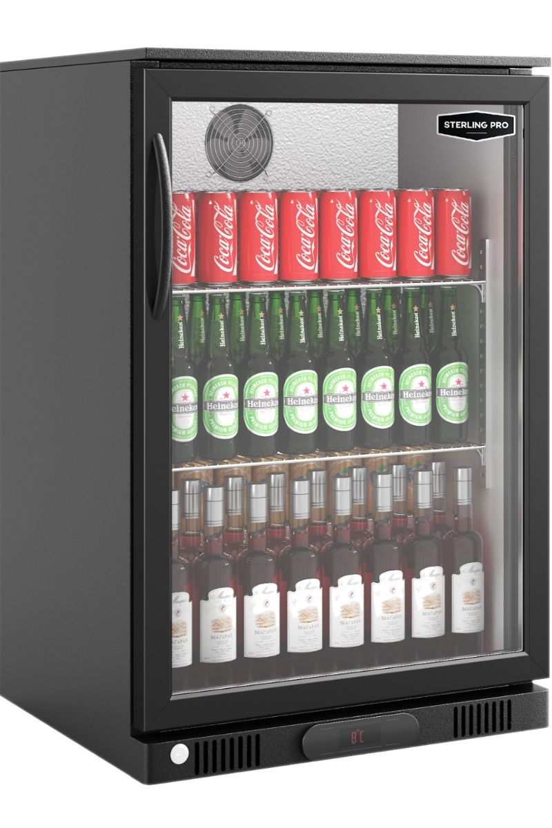 Dim Gray Sterling Pro Green SP1HC-BK Hinged Single Door Bottle Cooler, 106 x 330ml Bottles - In Stock